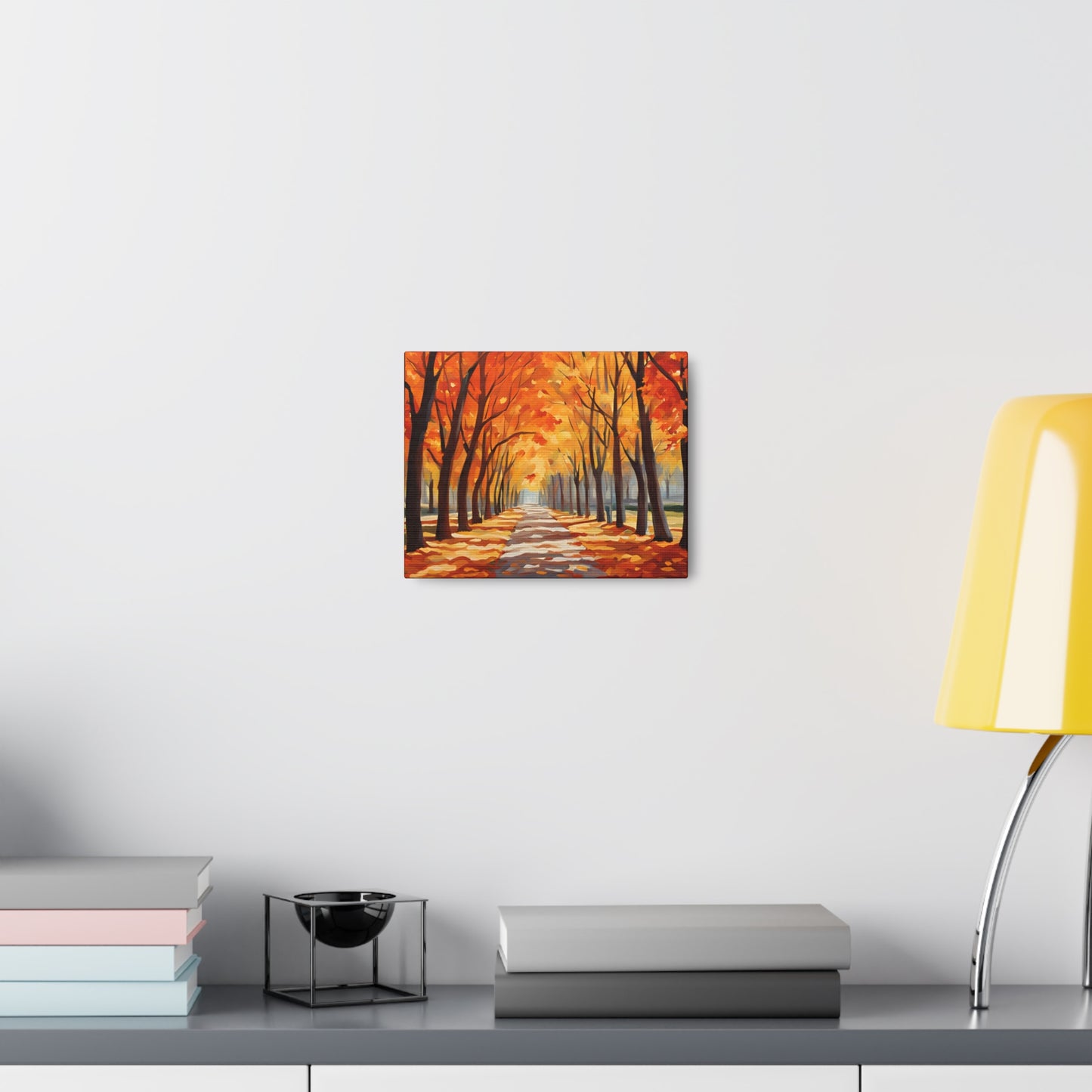 Canvas Wall Art - Autumn Path Canvas Gallery Wrap - Vibrant Fall Landscape Decor