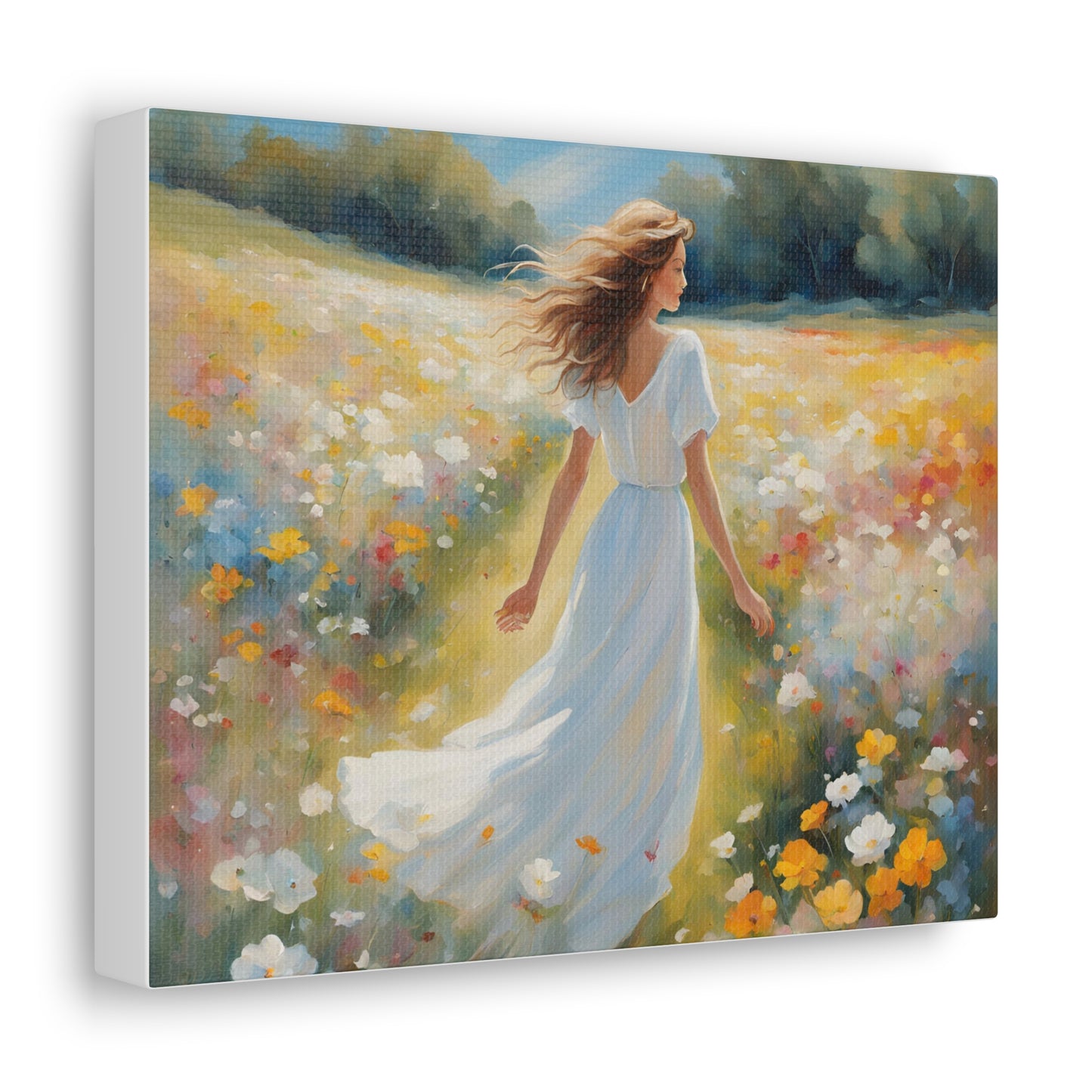 A Woman in a Flowing Dress Elegant Art for Home Decor