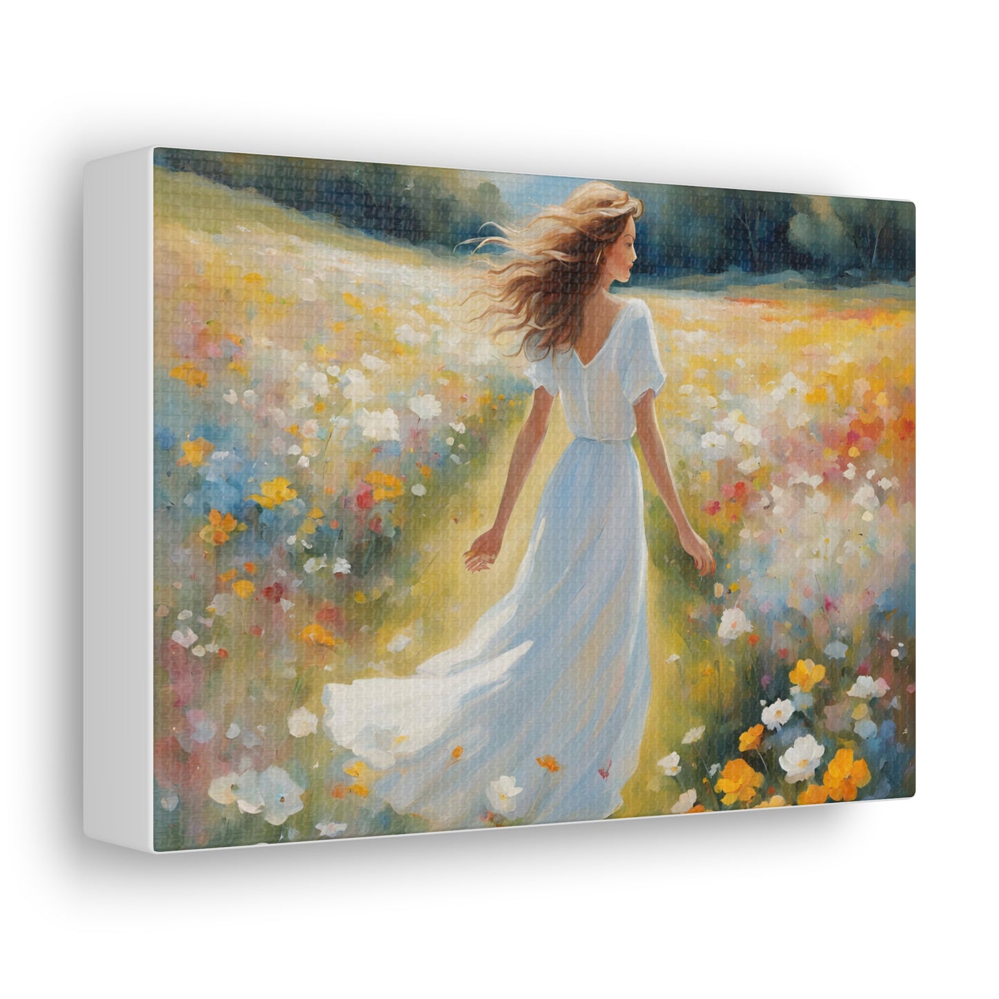 A Woman in a Flowing Dress Elegant Art for Home Decor