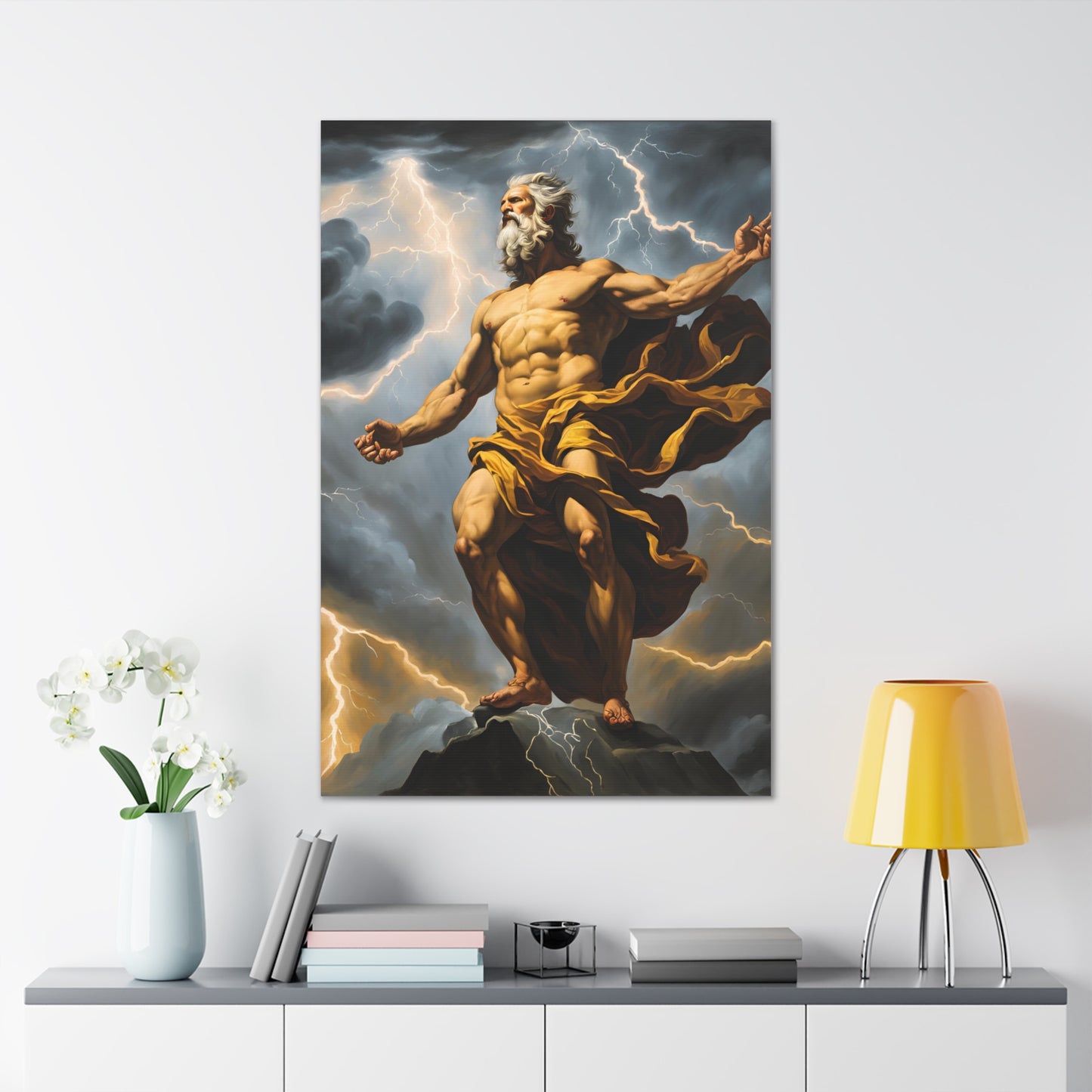 Zeus Canvas Gallery Wrap - Mythical Art Print for Home Decor