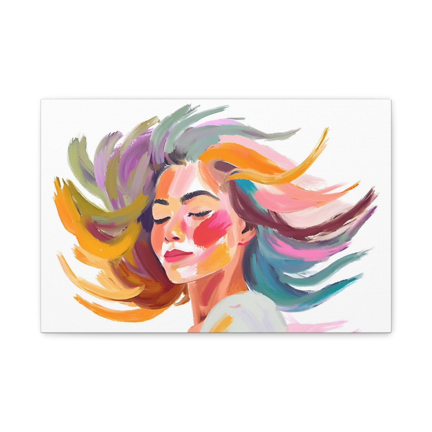 Colorful Abstract Canvas Wall Art - Feminine Beauty Design