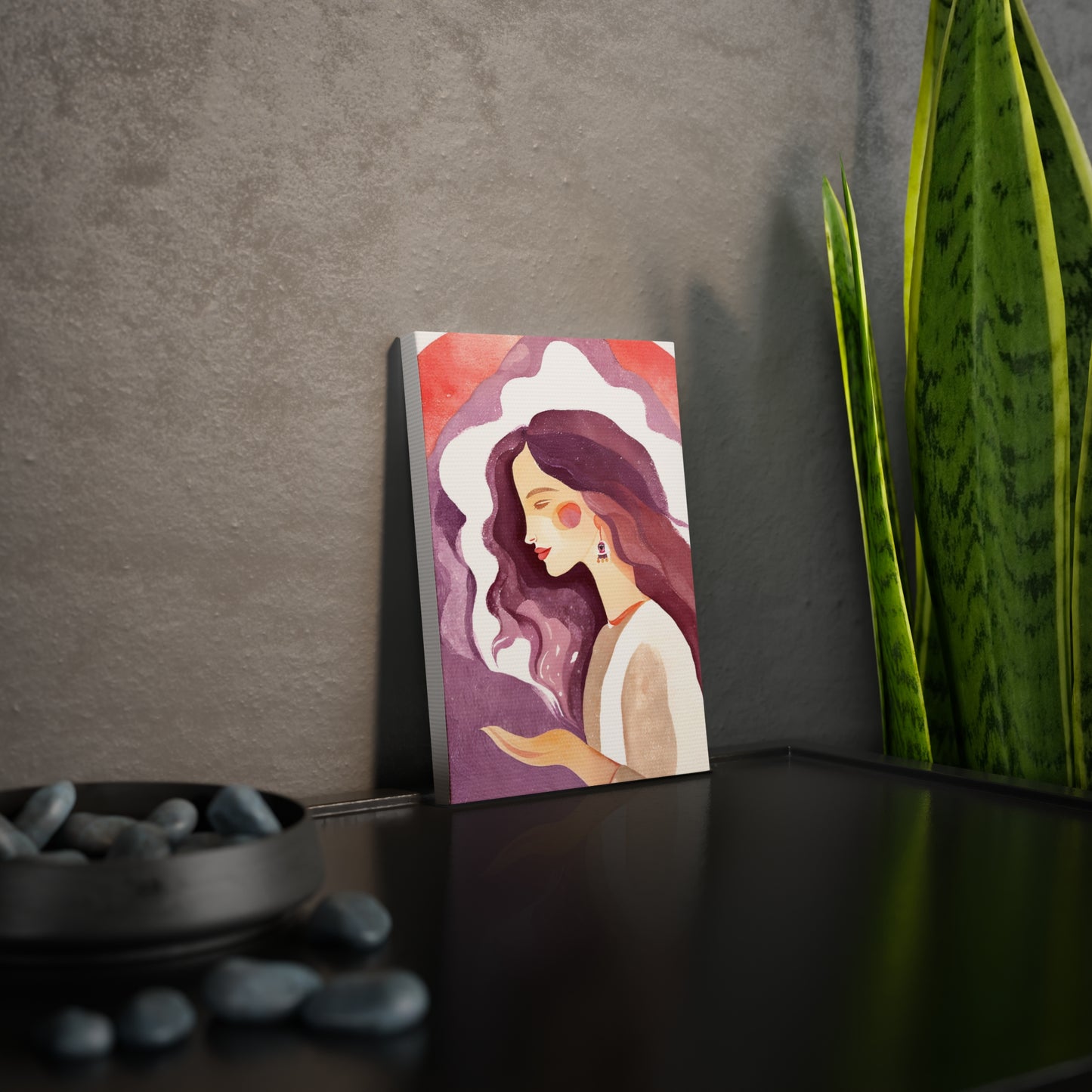 Artistic Canvas Photo Tile with Woman Illustration - Perfect Gift for Home Decor