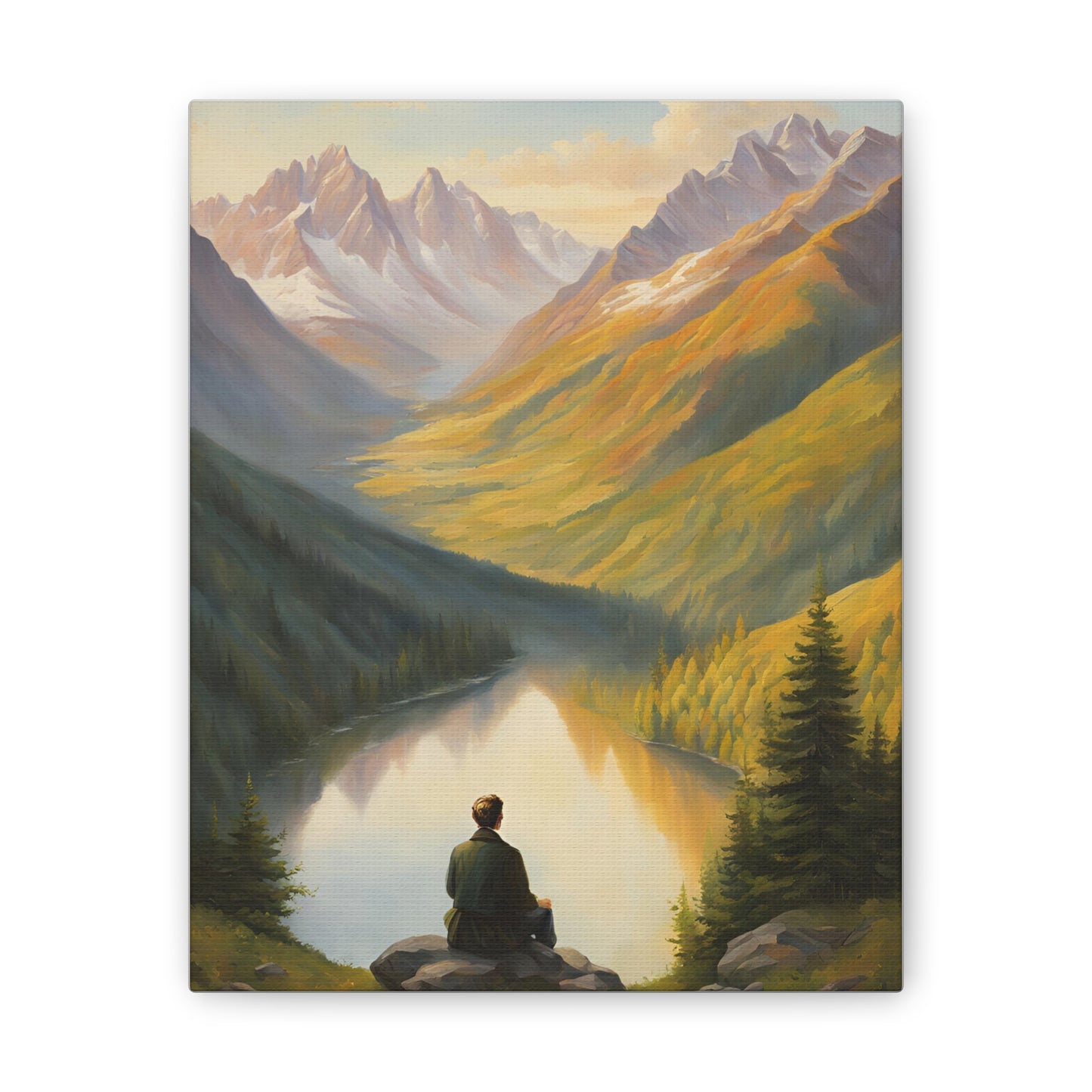 Serene Mountain Landscape Canvas Print - Tranquil Wall Art for Nature Lovers