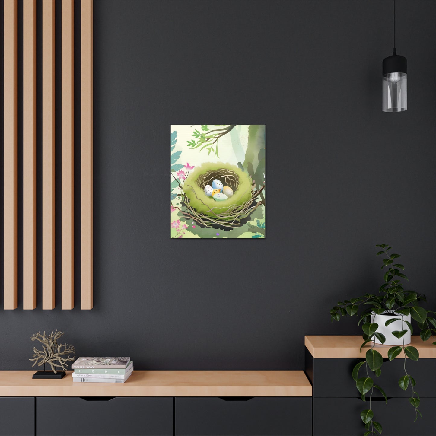 Spring Nest Canvas Gallery Wrap - Nature Artwork for Home Decor