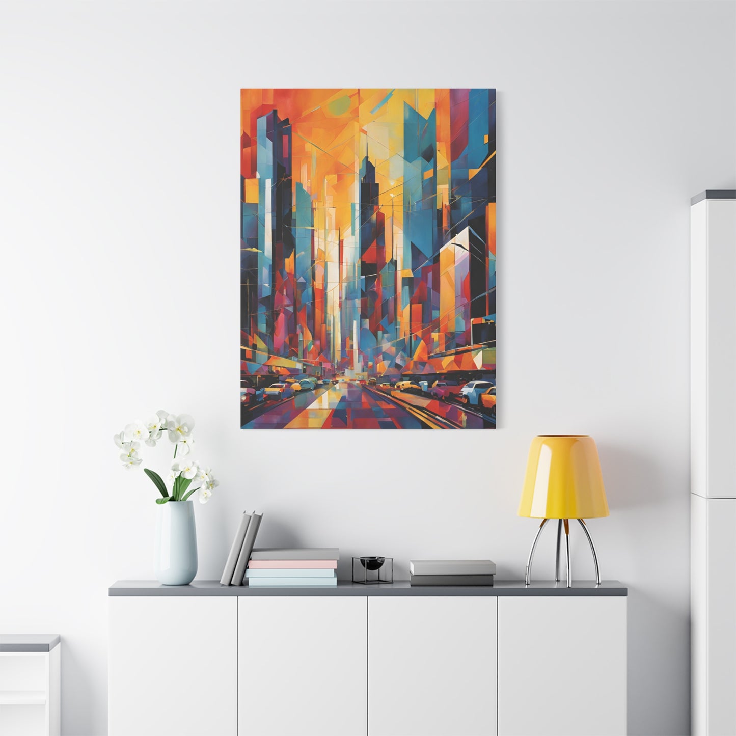 Vibrant Cityscape Canvas Print - Modern Wall Art for Urban Lovers