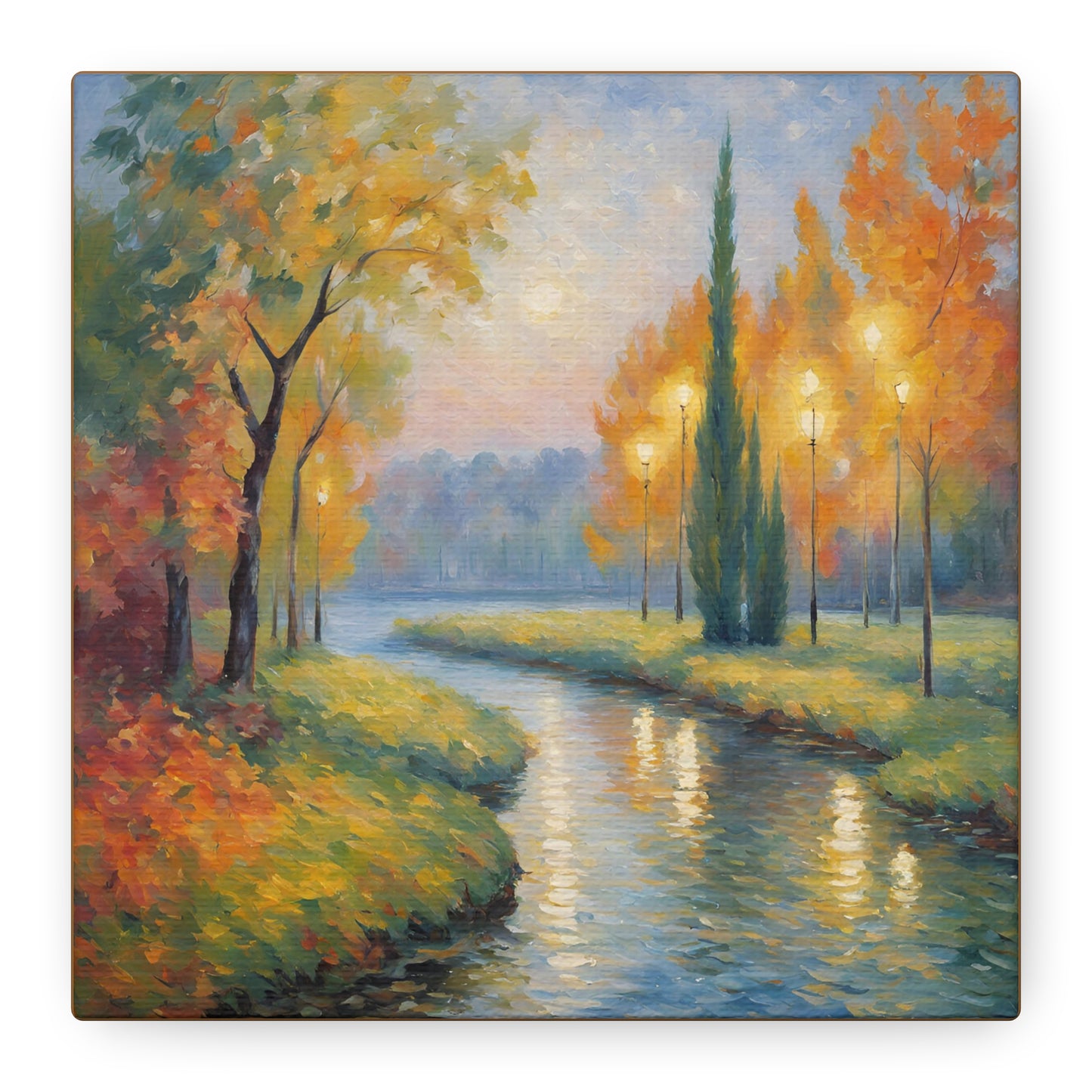 Autumn Landscape Canvas Wall Art - 1.25" Stretched Matte Print