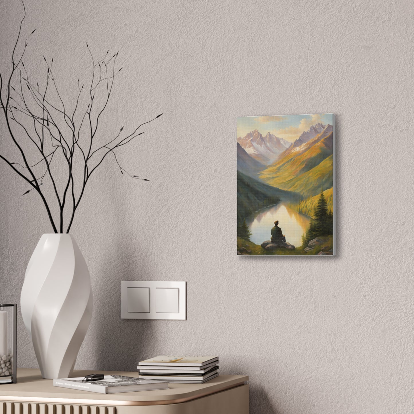 Serene Mountain Landscape Canvas Print - Tranquil Wall Art for Nature Lovers