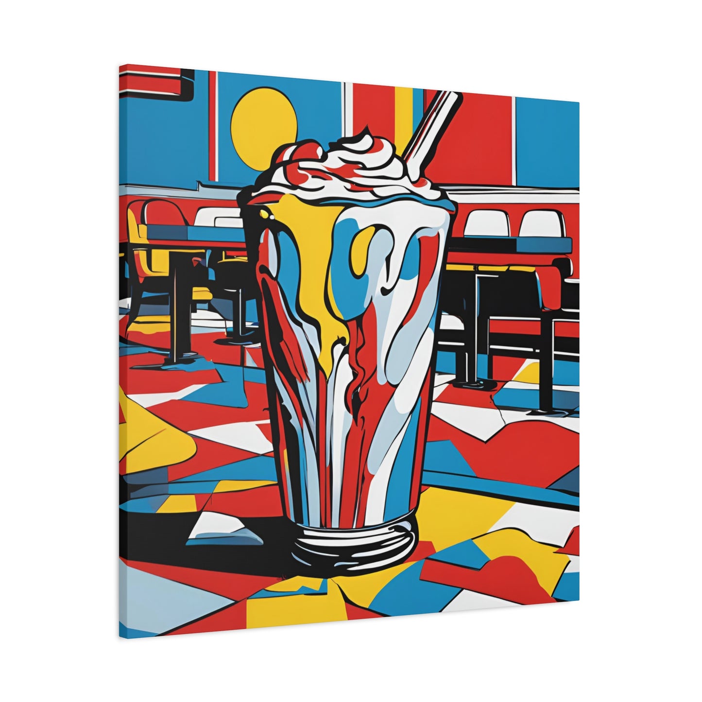 Retro Milkshake Canvas Wall Art – Fun & Vibrant Diner-Inspired Decor