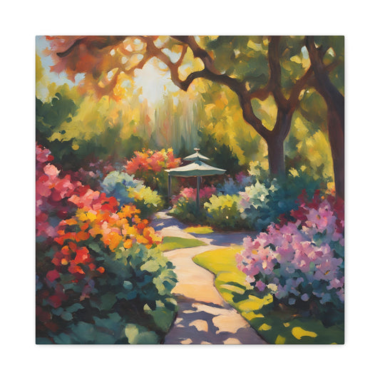 Vibrant Garden Path Canvas Artwork