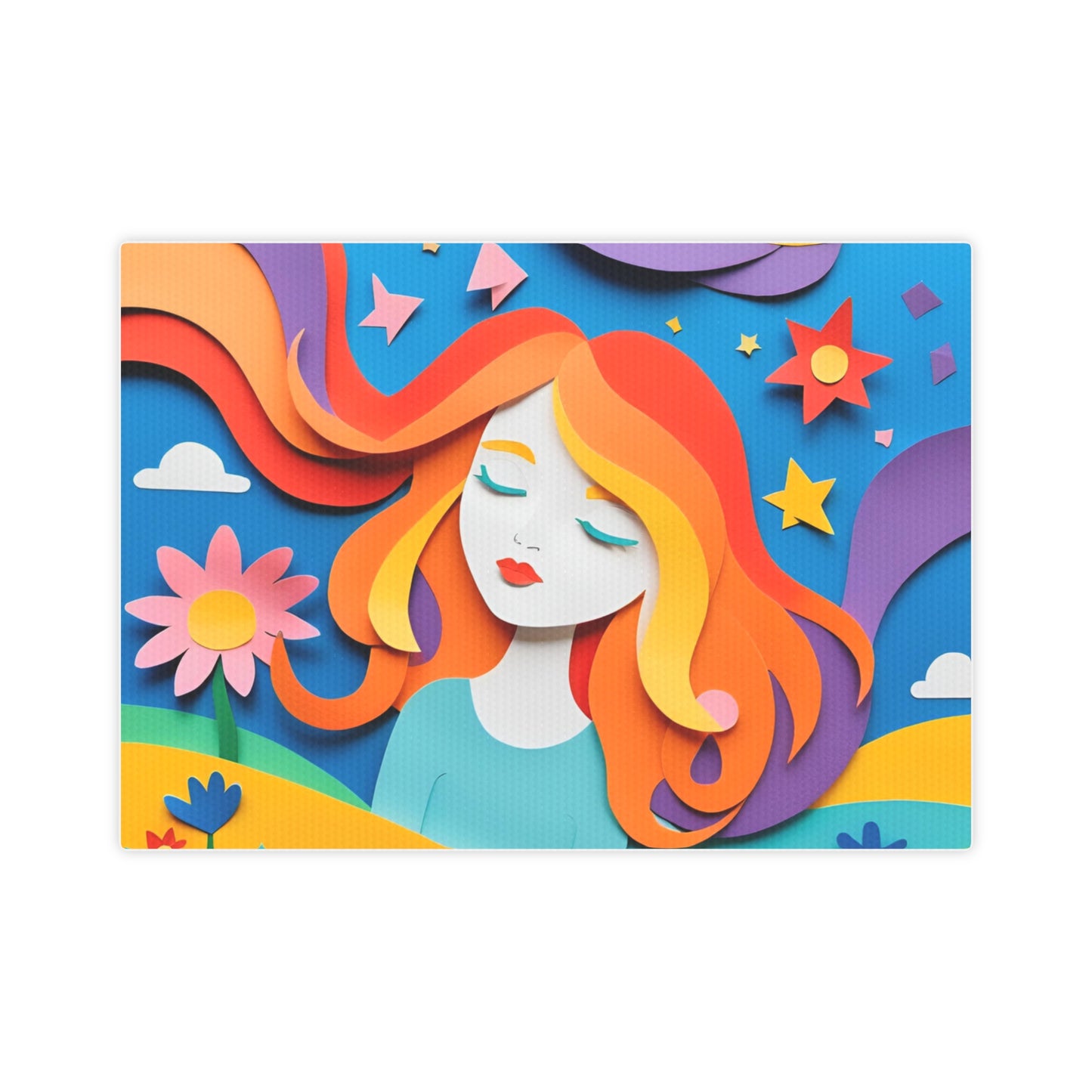 Colorful Canvas Photo Tile - Whimsical Floral Art