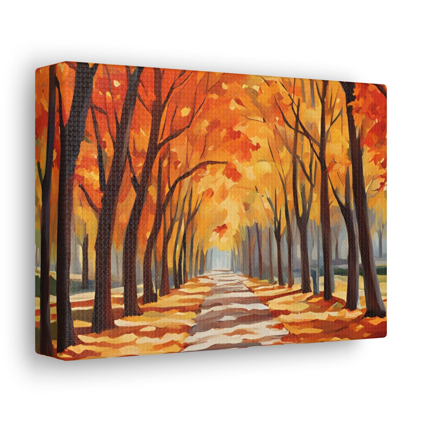 Canvas Wall Art - Autumn Path Canvas Gallery Wrap - Vibrant Fall Landscape Decor