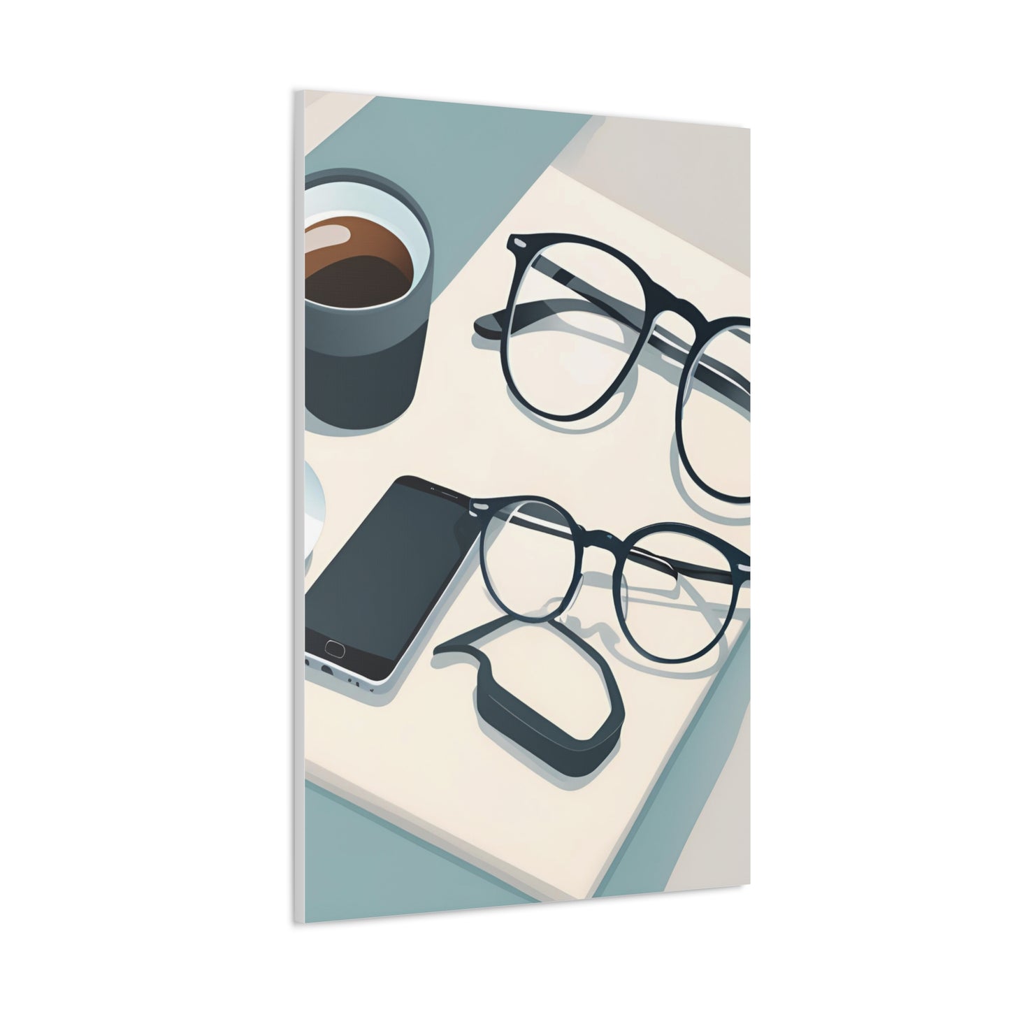 Modern Coffee & Glasses Canvas Gallery Wrap