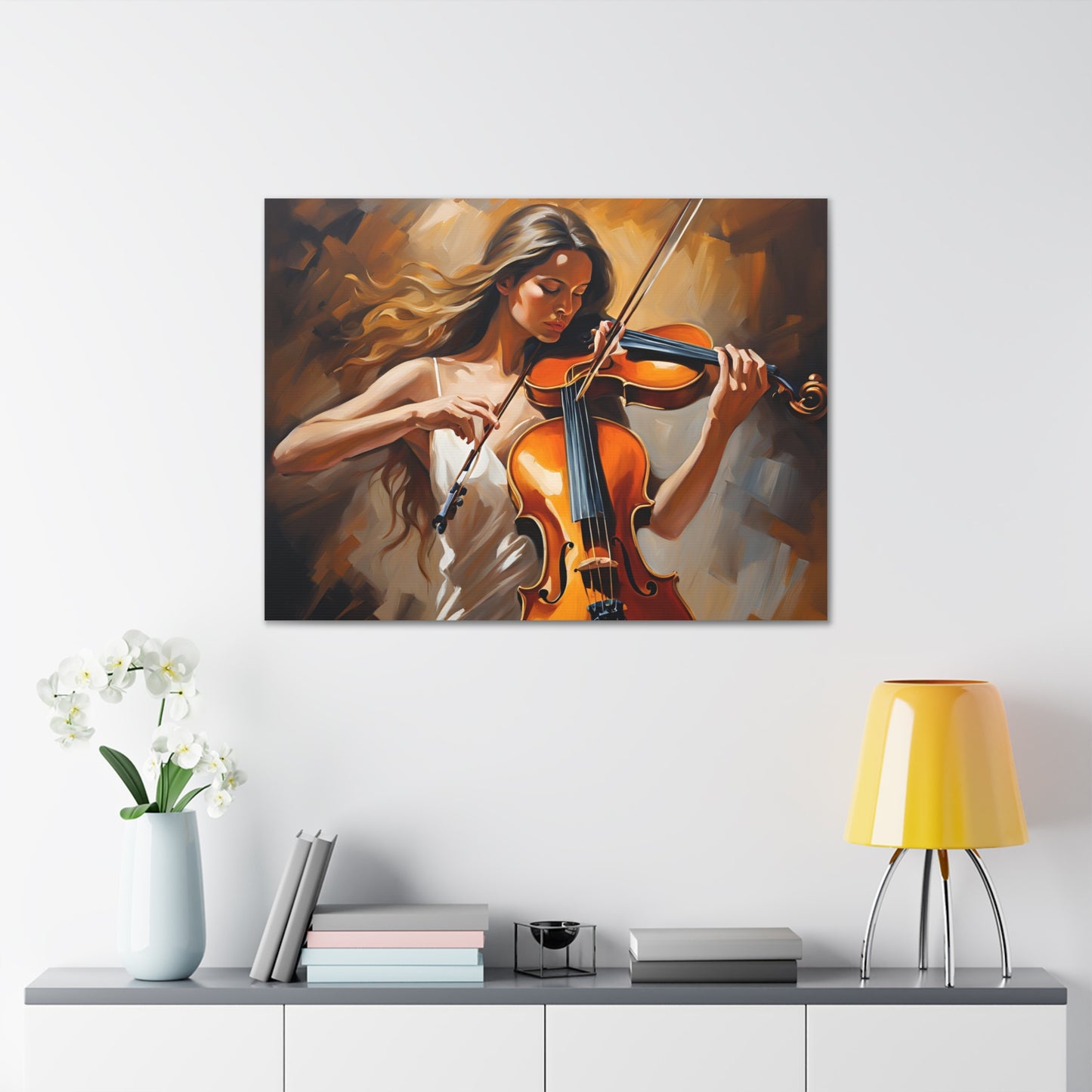 Elegant Violinist Canvas Gallery Wrap - Musical Art for Home Decor