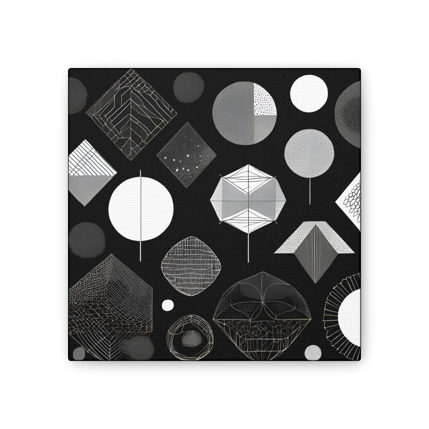 Modern Geometric Wall Art Canvas - Black and White Design for Home Decor Abstract Wall Art