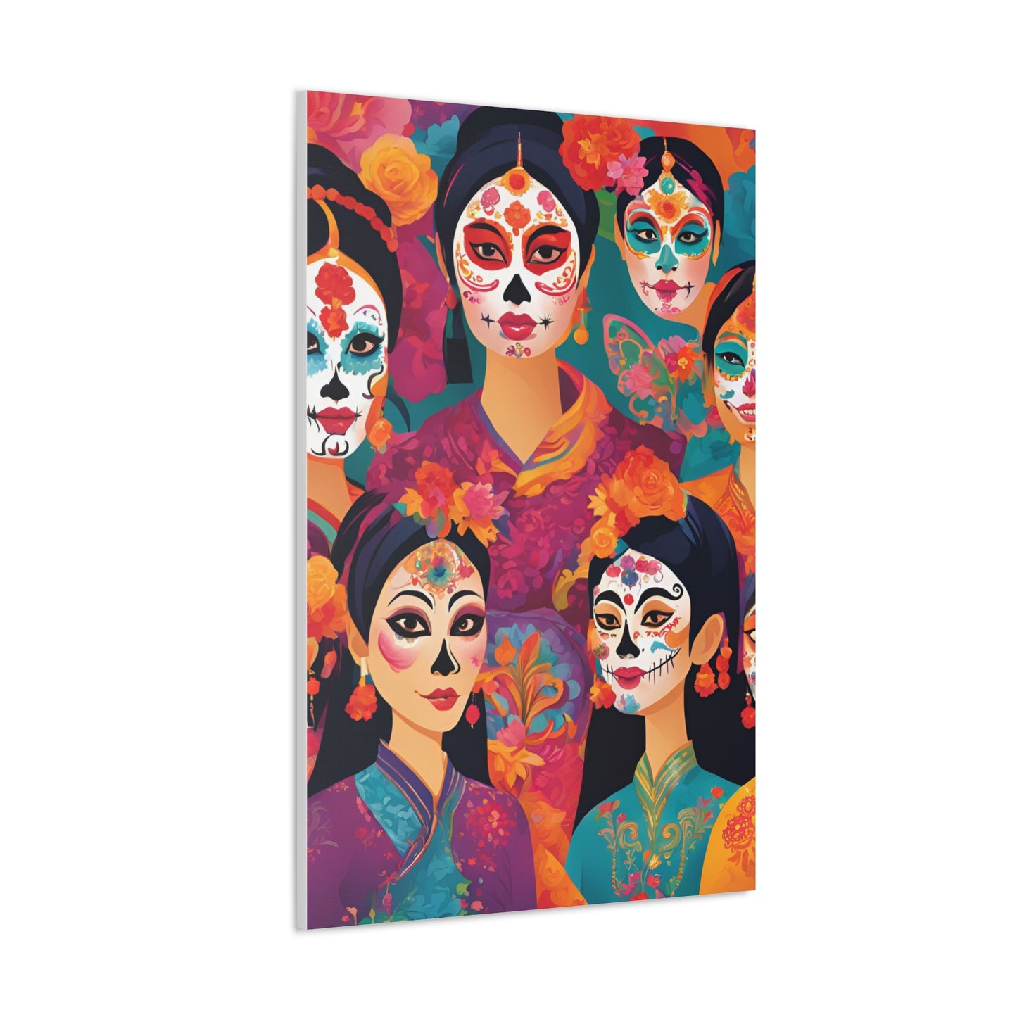 Vibrant Day of the Dead Canvas Gallery Wraps - Celebrating Life and Heritage