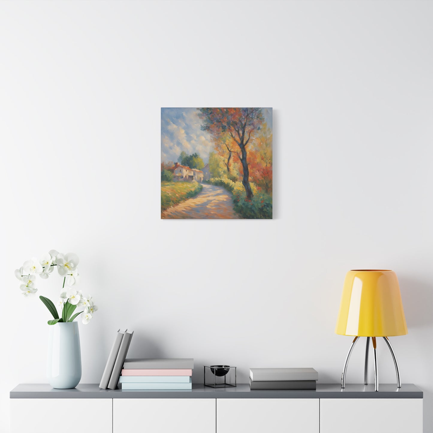 Autumn Landscape Canvas Wall Art - Vibrant Stretched Artwork for Home Decor