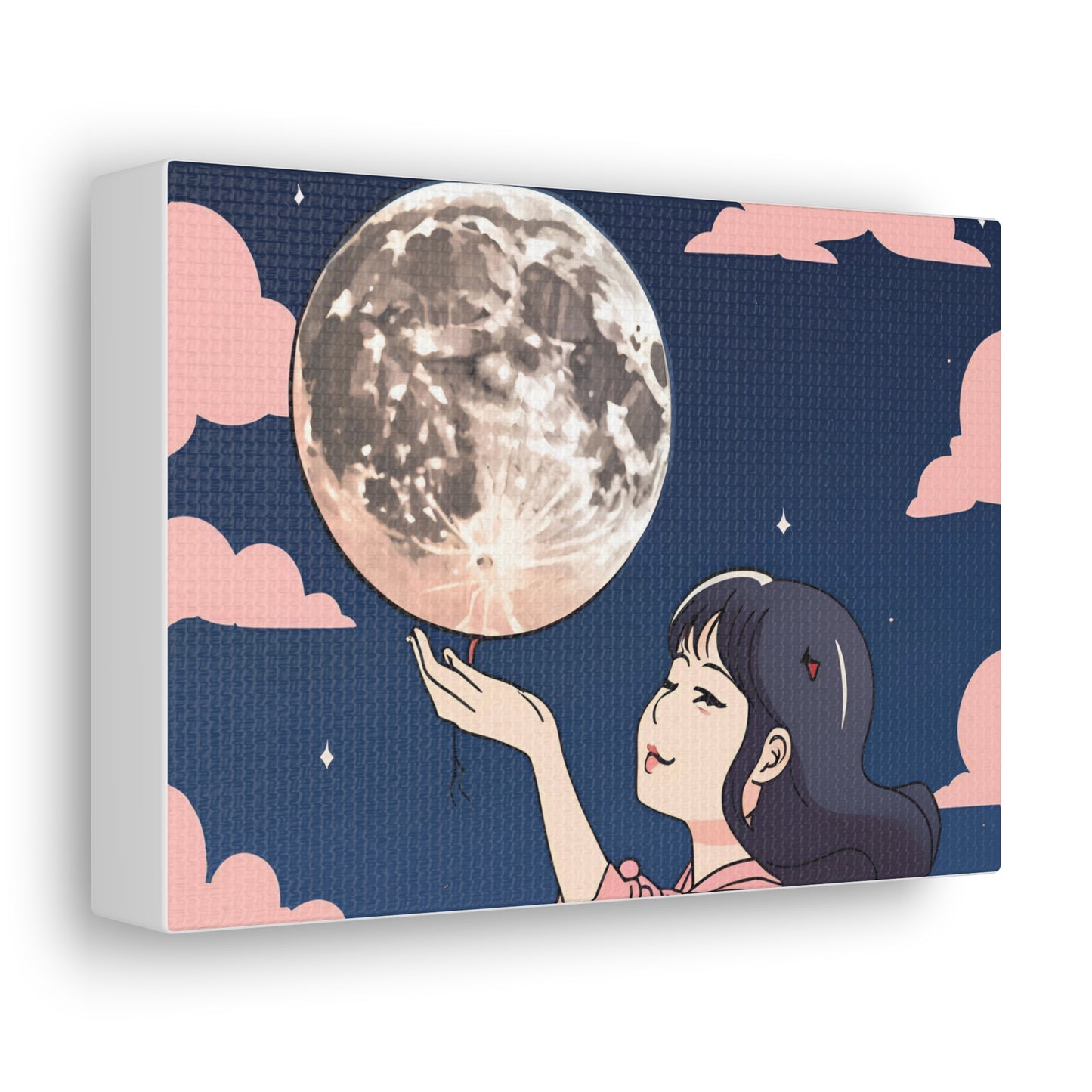 Canvas Gallery Wraps - Girl Holding the Moon Wall Art