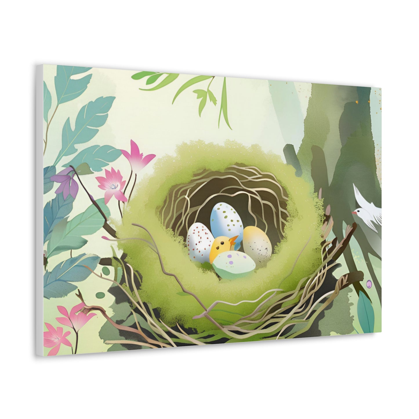 Spring Nest Canvas Gallery Wrap - Nature Artwork for Home Decor