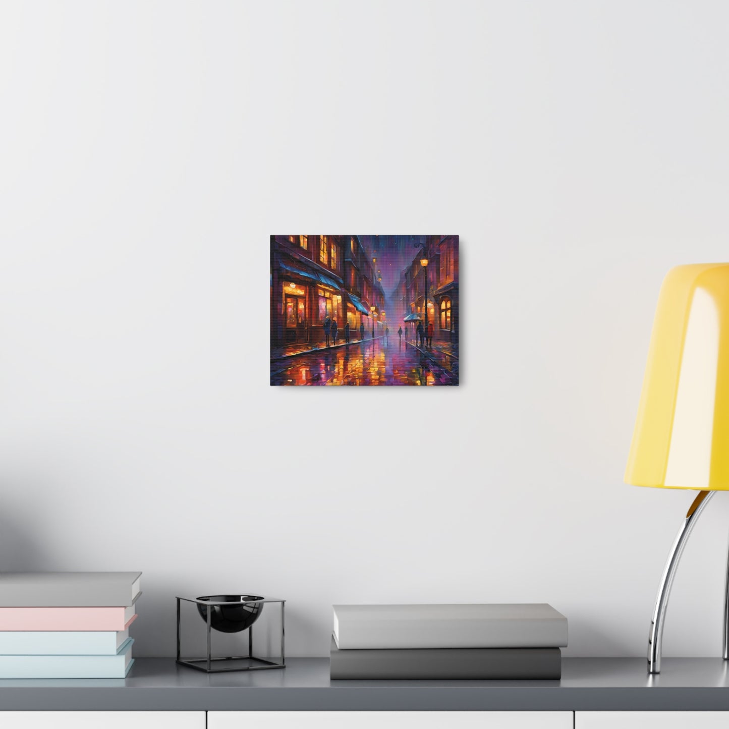 A Rainy Evening in the City Canvas Gallery Wraps - Urban Nightscape Art