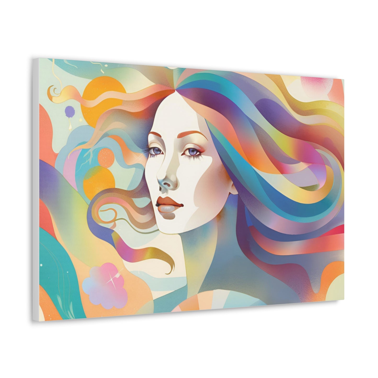 Canvas Gallery Wrap - Abstract Woman Colorful Wall Art