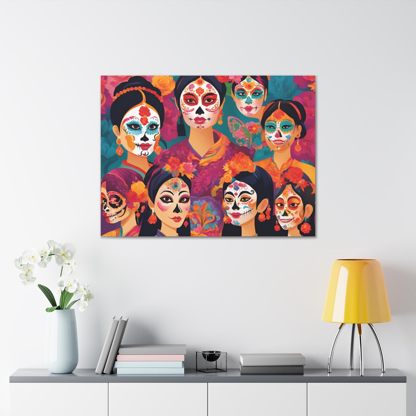 Vibrant Day of the Dead Canvas Gallery Wraps - Celebrating Life and Heritage