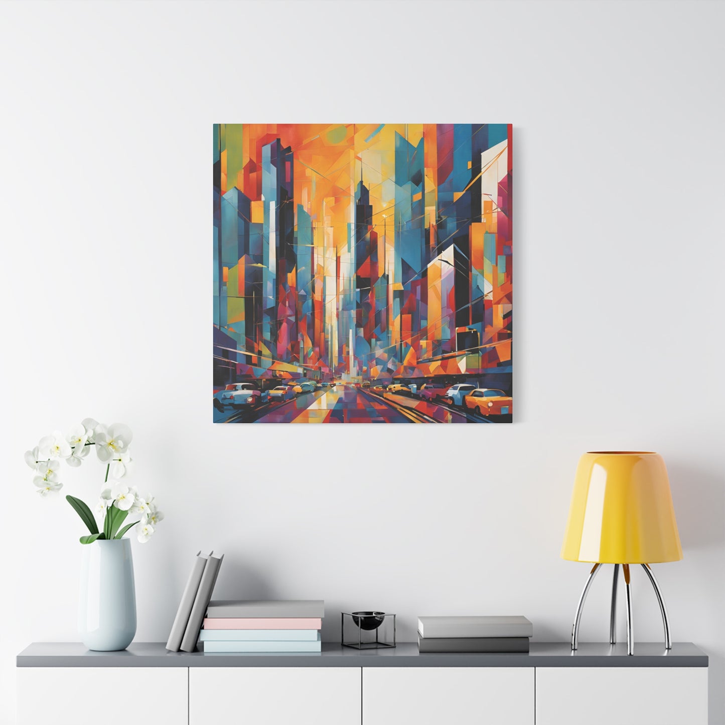 Vibrant Cityscape Canvas Print - Modern Wall Art for Urban Lovers