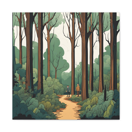 Nature Pathway Matte Canvas Wall Art - Scenic Forest Decor