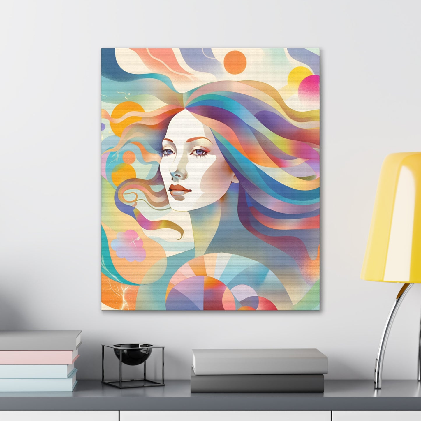 Canvas Gallery Wrap - Abstract Woman Colorful Wall Art