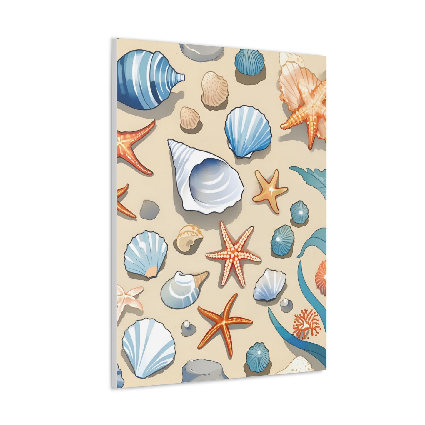 Coastal Seashell Canvas Gallery Wrap - Nautical Wall Art for Beach Lovers