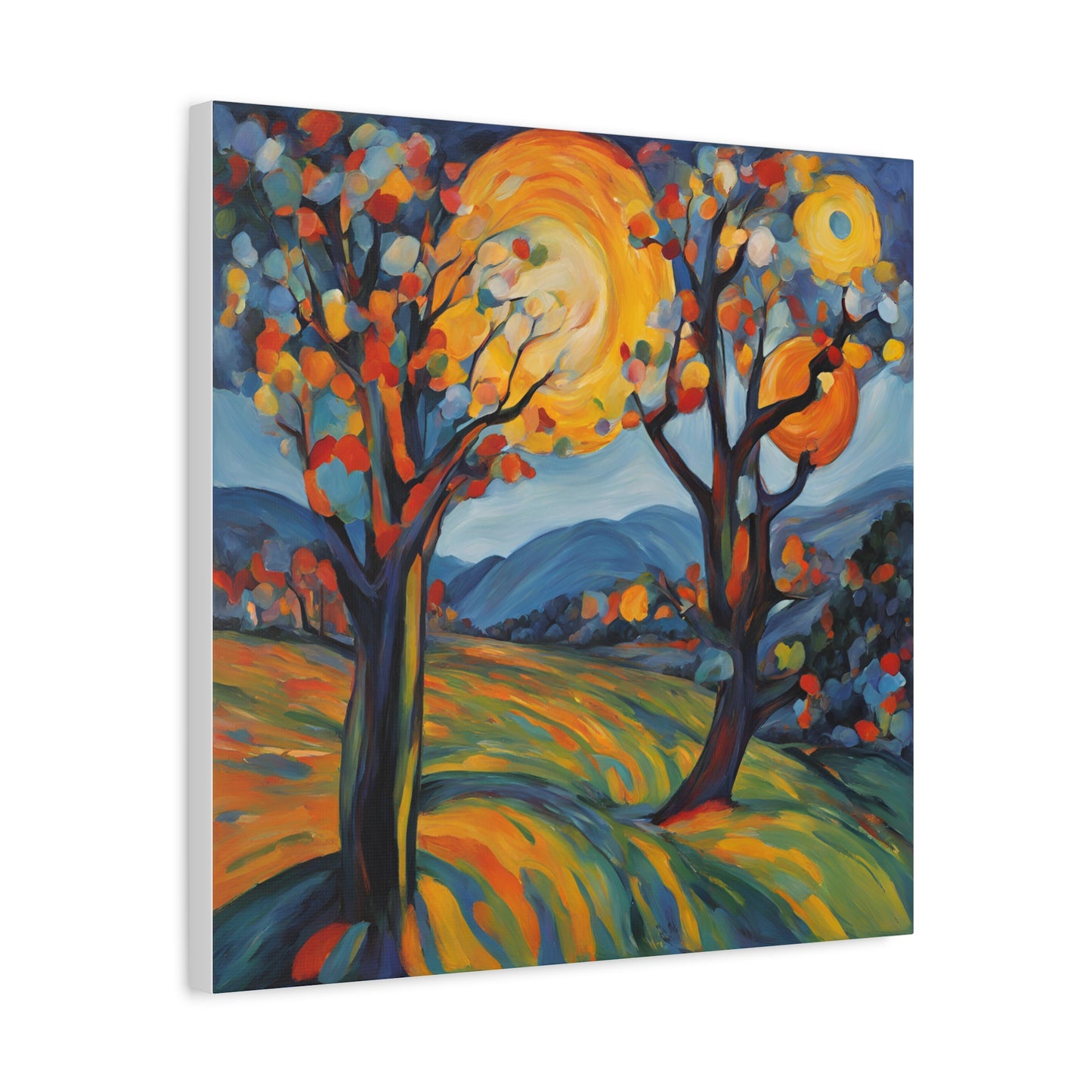 Colorful Expressionism Tree Canvas Art - Matte Stretched Wall Decor