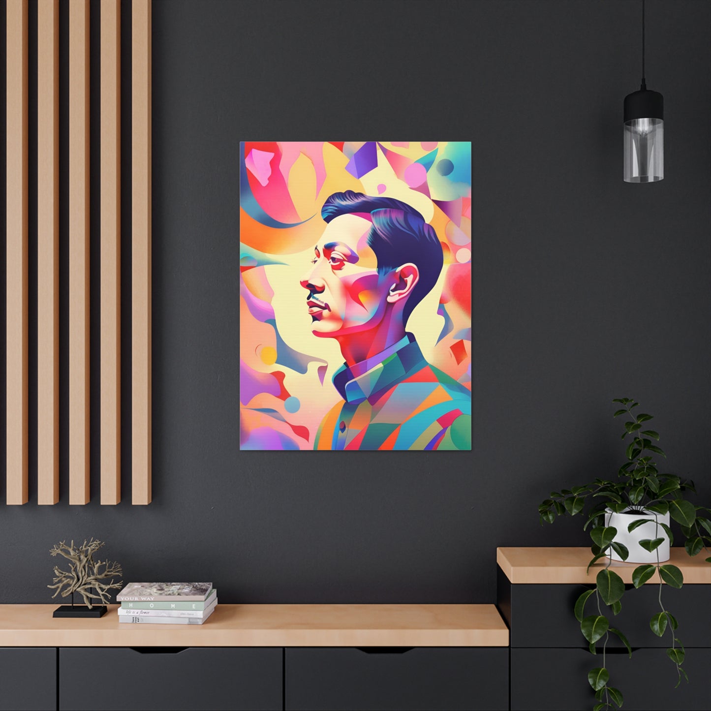 Vibrant Canvas Gallery Wrap - Abstract Male Portrait Art