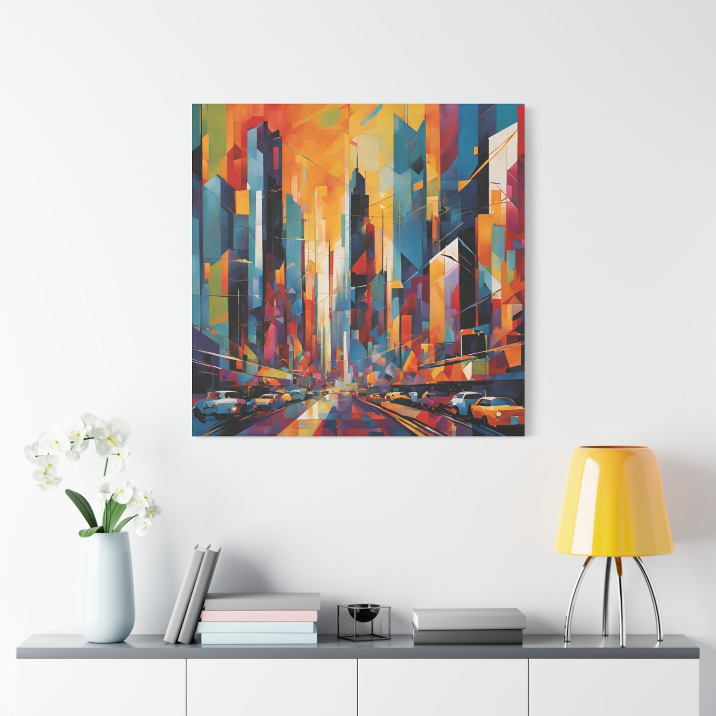 Vibrant Cityscape Canvas Print - Modern Wall Art for Urban Lovers