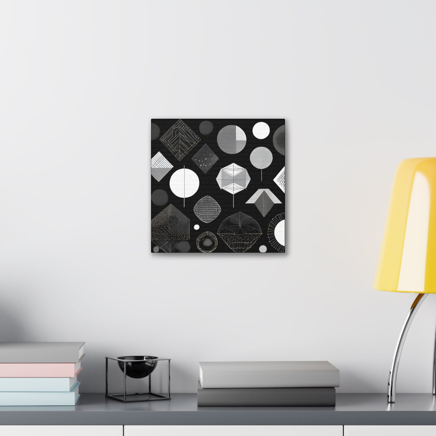 Modern Geometric Wall Art Canvas - Black and White Design for Home Decor Abstract Wall Art