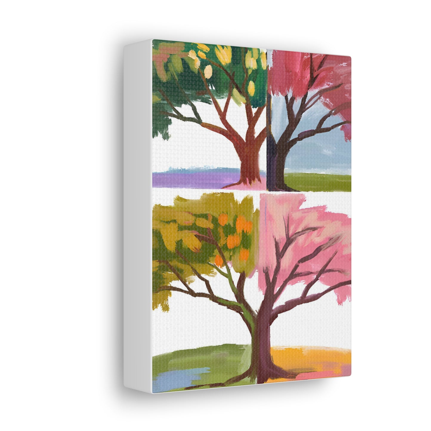 Four Seasons Tree Canvas Gallery Wraps – Nature-Inspired Home Decor