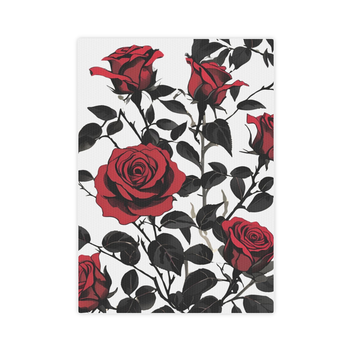 Elegant Floral Canvas Photo Tile - Red Roses Wall Art