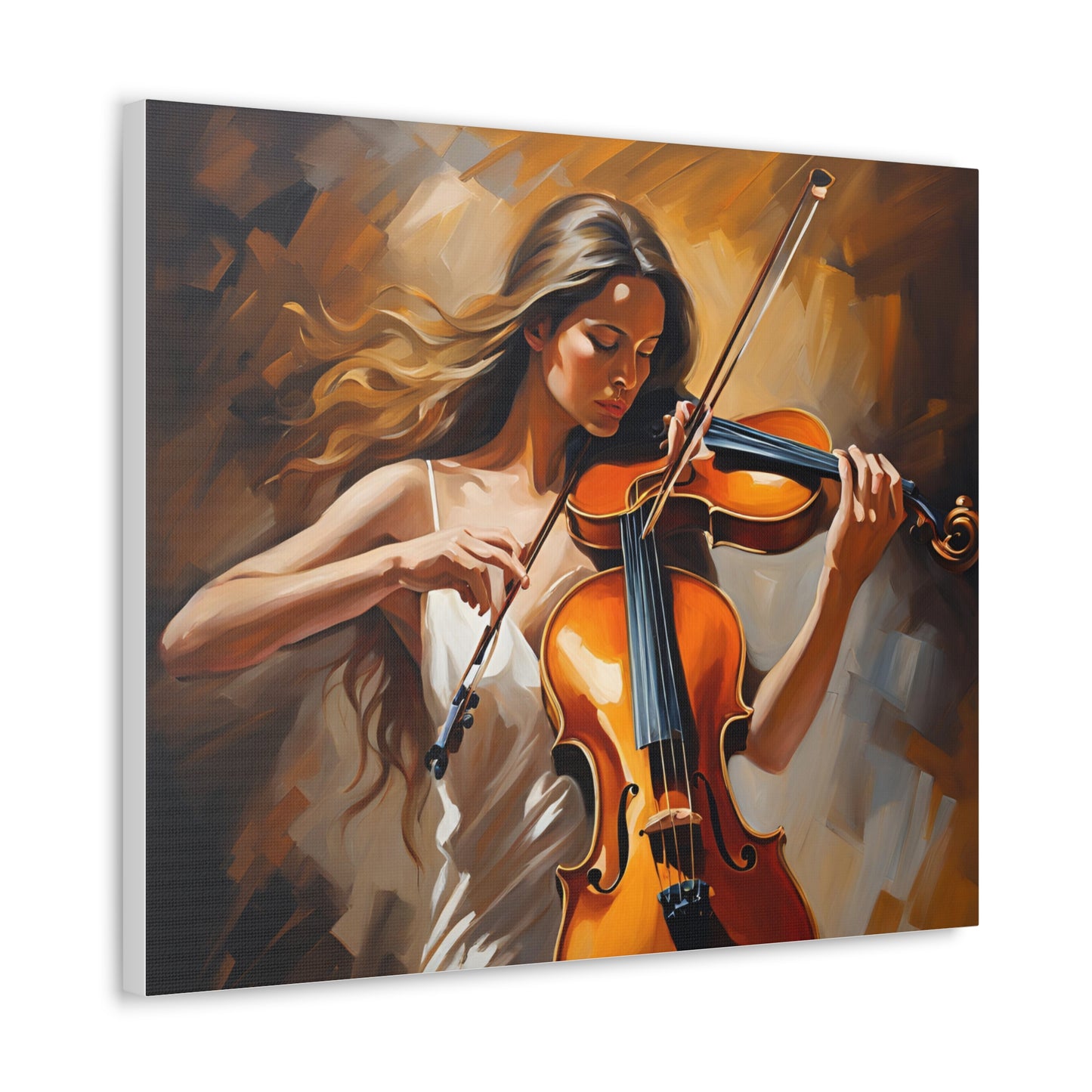 Elegant Violinist Canvas Gallery Wrap - Musical Art for Home Decor