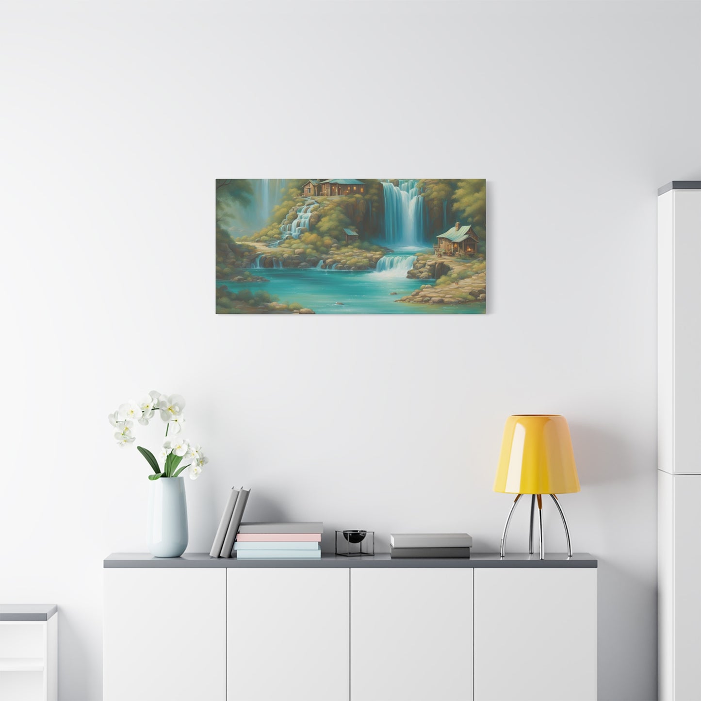 Serene Waterfall Canvas Art – Tranquil Nature Wall Decor for Home