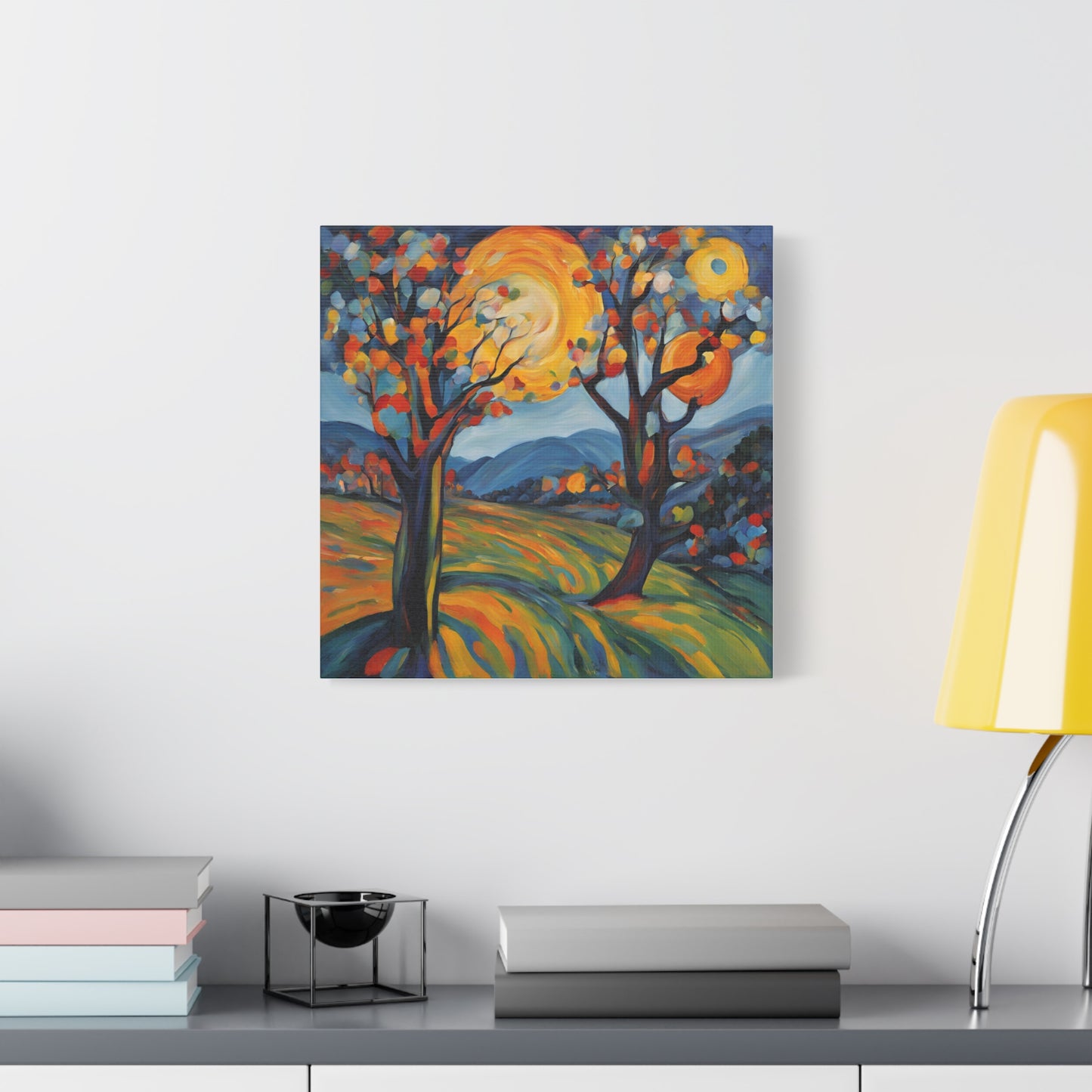 Colorful Expressionism Tree Canvas Art - Matte Stretched Wall Decor