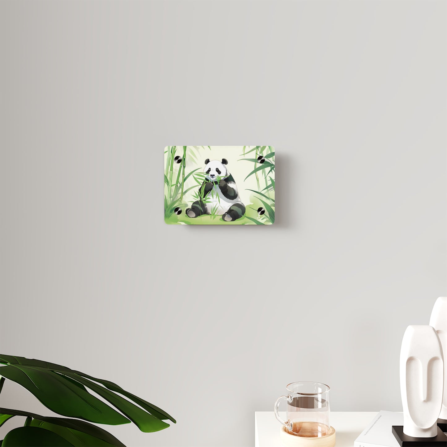 Panda Acrylic Wall Art Panel - Cute Panda Eating Bamboo Decor for Animal Lovers