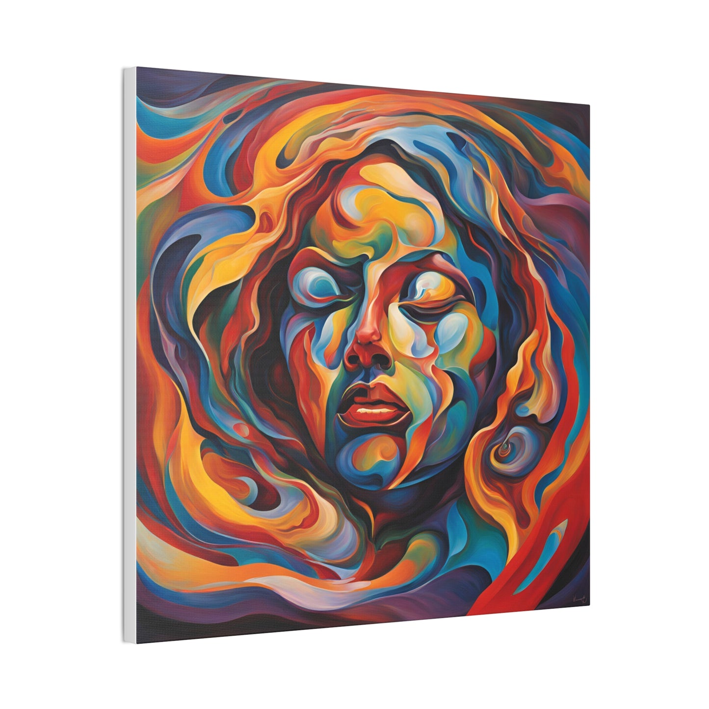 Vibrant Expressionism Canvas Art - Stretched 0.75" - Colorful Face Design