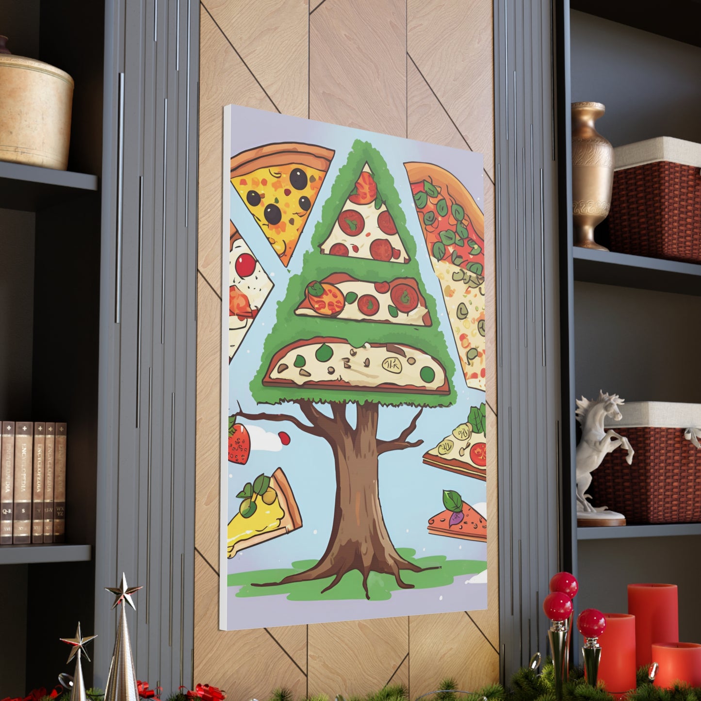 Pizza Tree Canvas Gallery Wrap - Whimsical Wall Art for Food Lovers