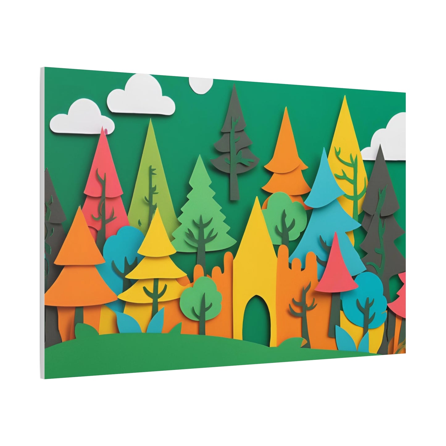 Vibrant Forest Castle Canvas Art