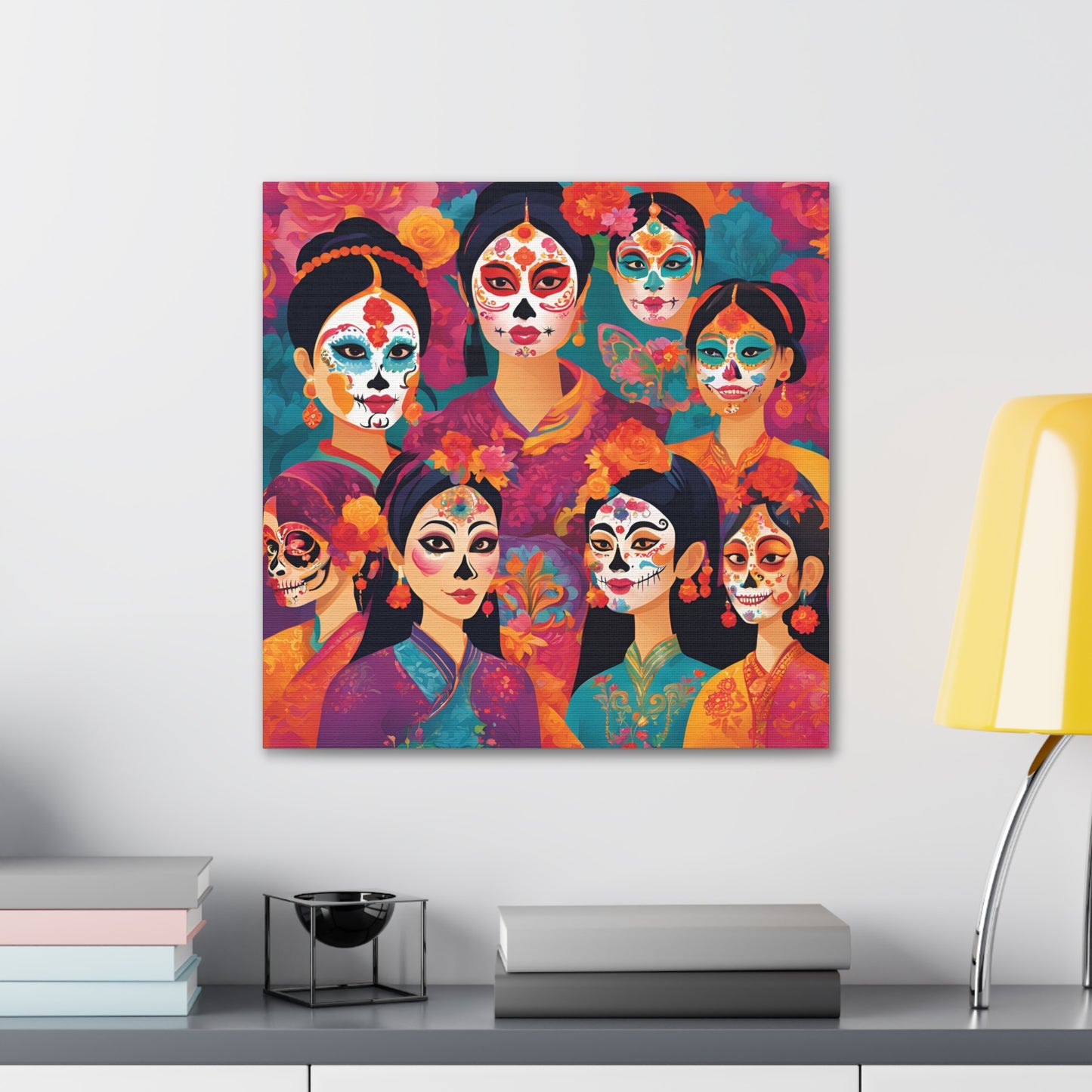 Vibrant Day of the Dead Canvas Gallery Wraps - Celebrating Life and Heritage