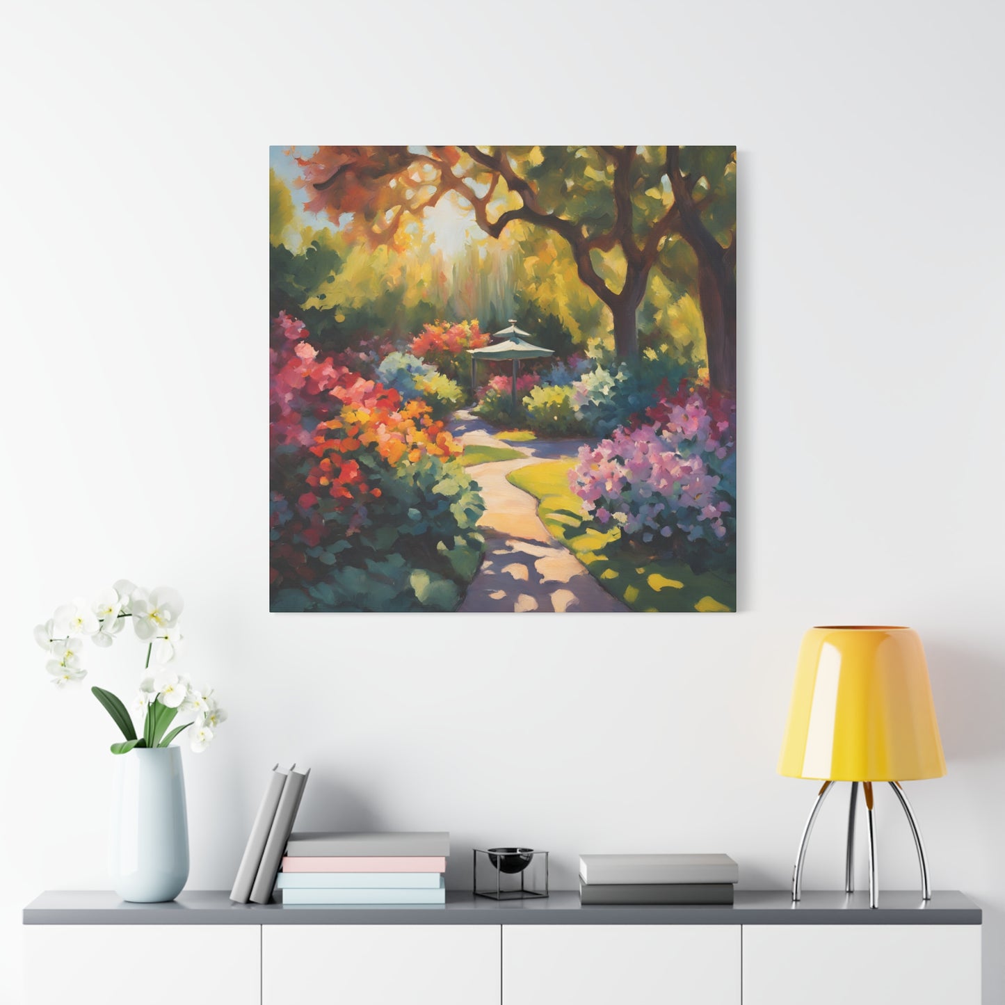 Vibrant Garden Path Canvas Artwork