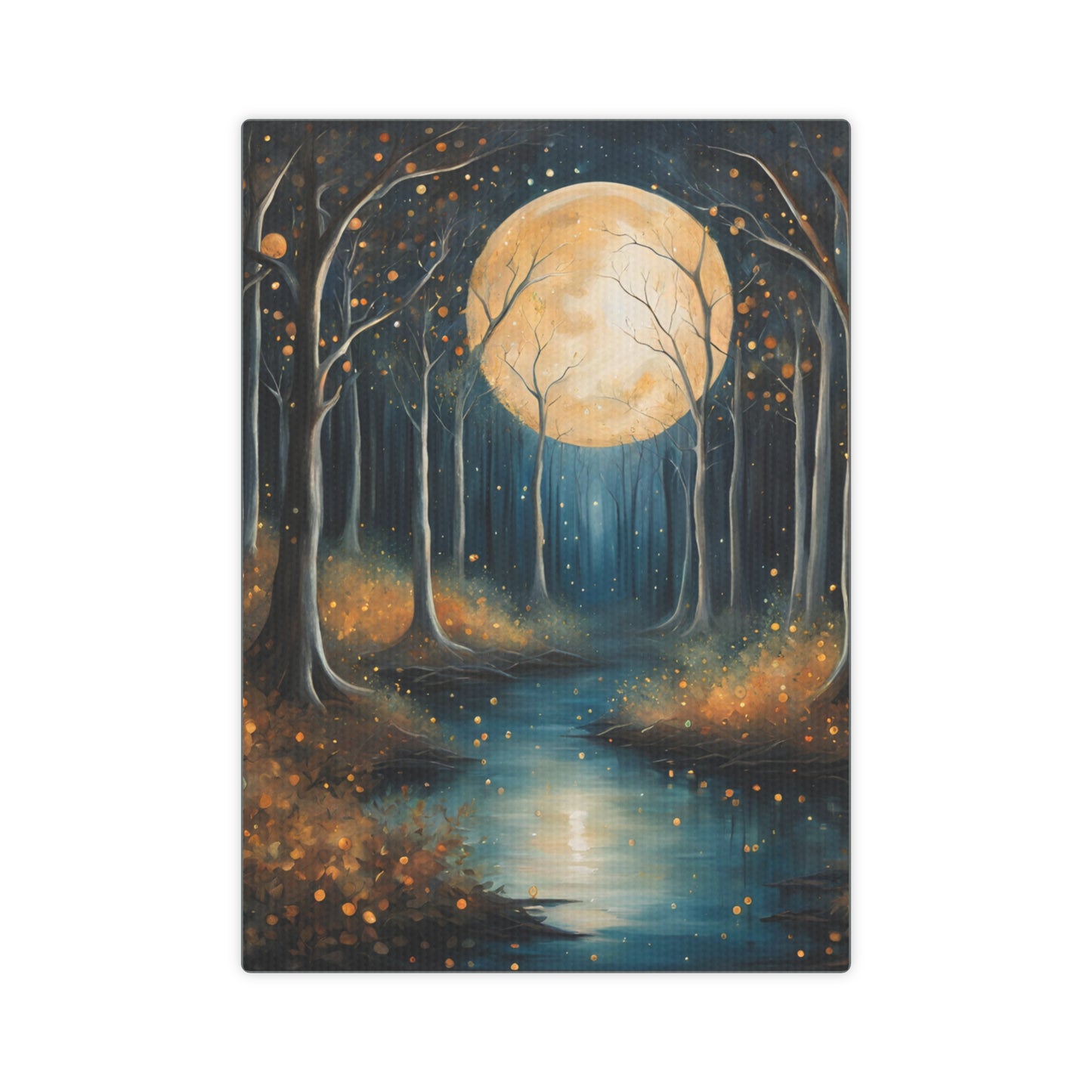 Moonlit Forest Canvas Photo Tile - Enchanting Nature Art for Home Decor