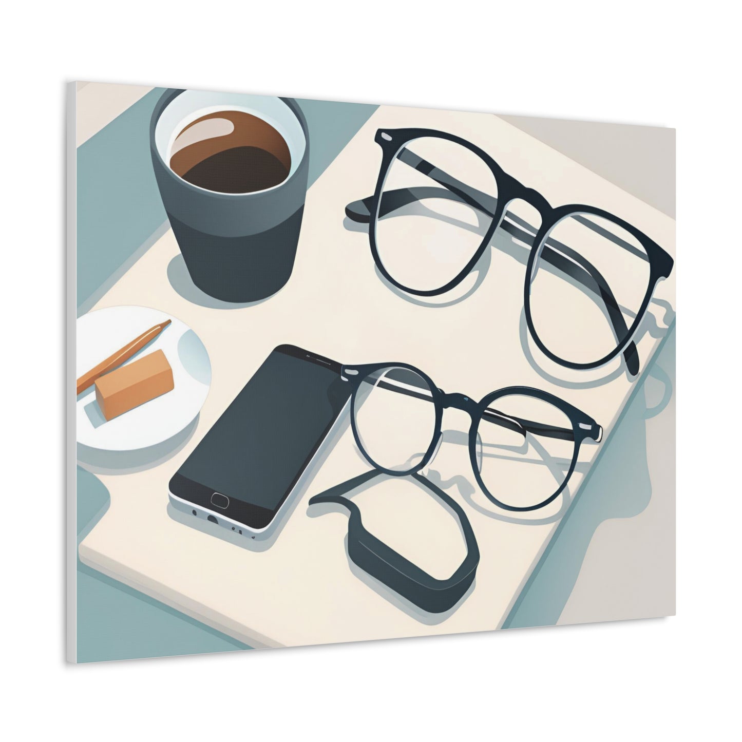 Modern Coffee & Glasses Canvas Gallery Wrap