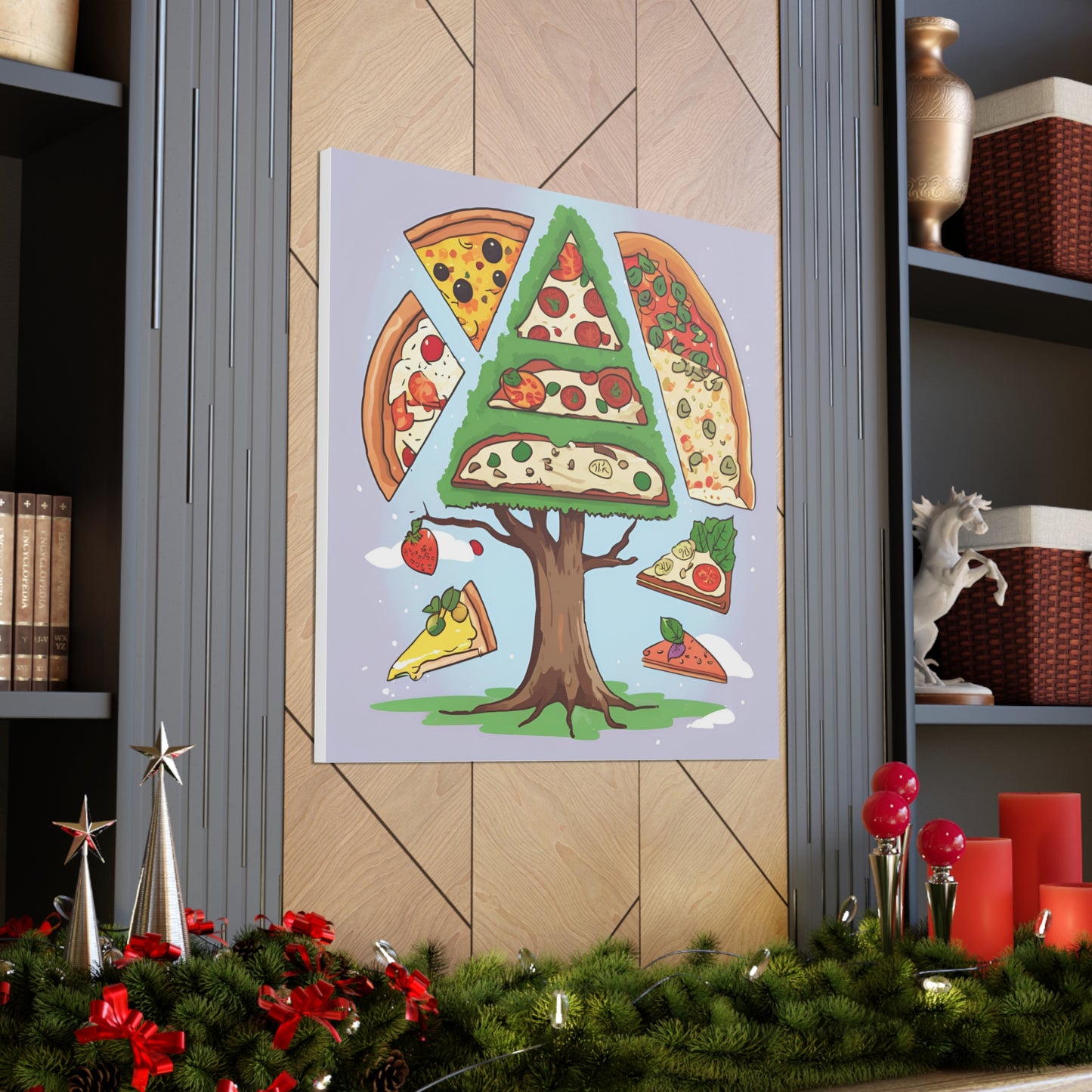 Pizza Tree Canvas Gallery Wrap - Whimsical Wall Art for Food Lovers