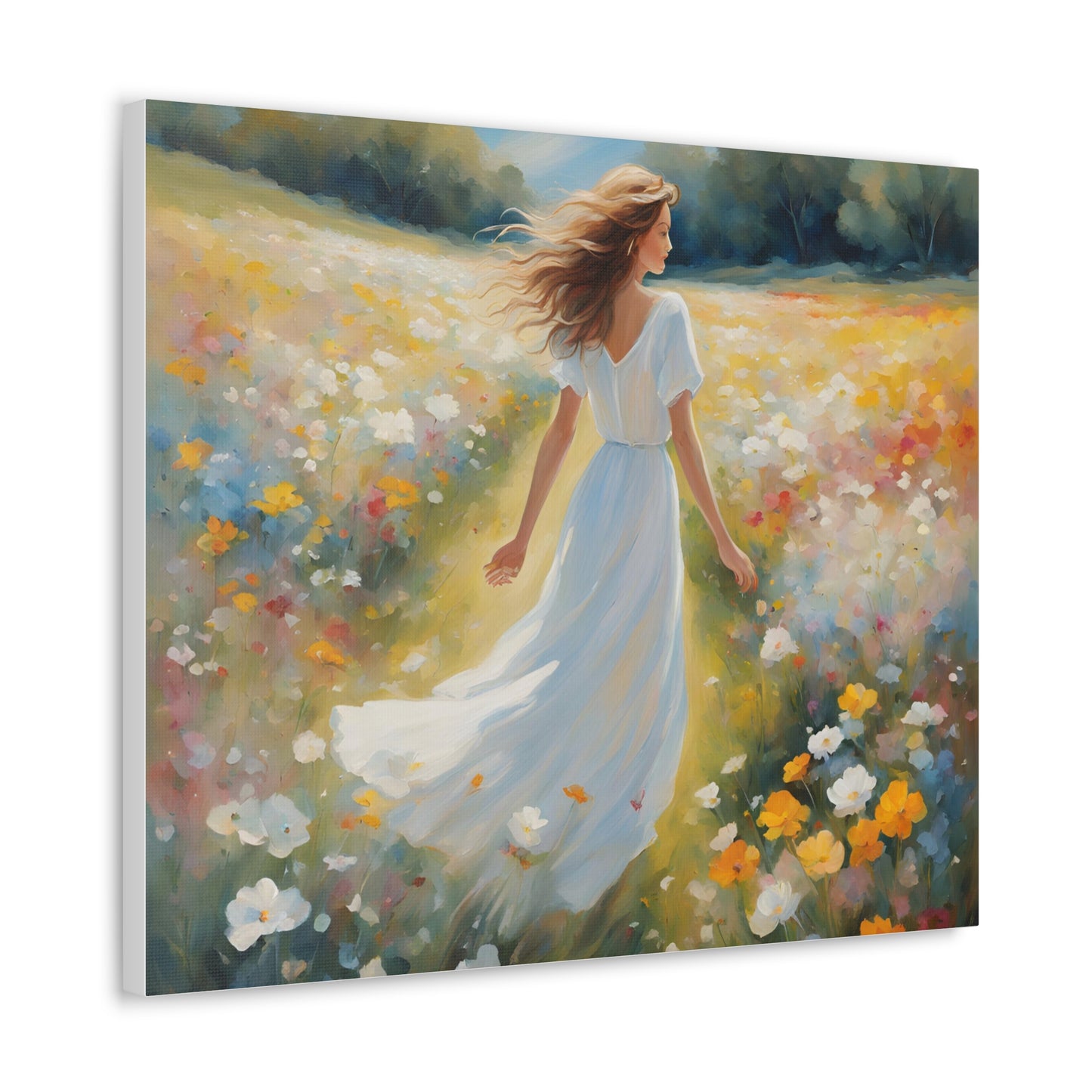 A Woman in a Flowing Dress Elegant Art for Home Decor