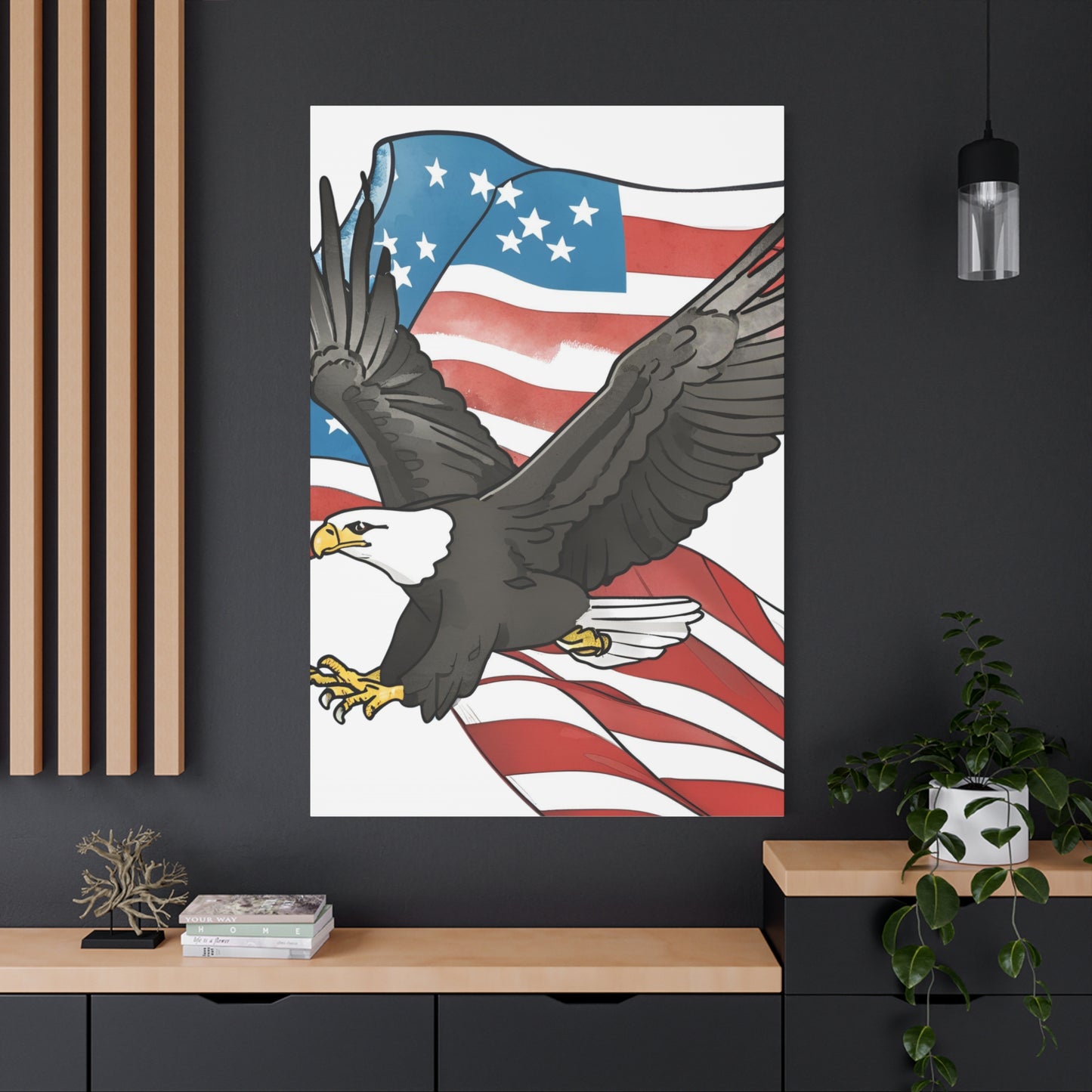 Patriotic Eagle Canvas Wall Art