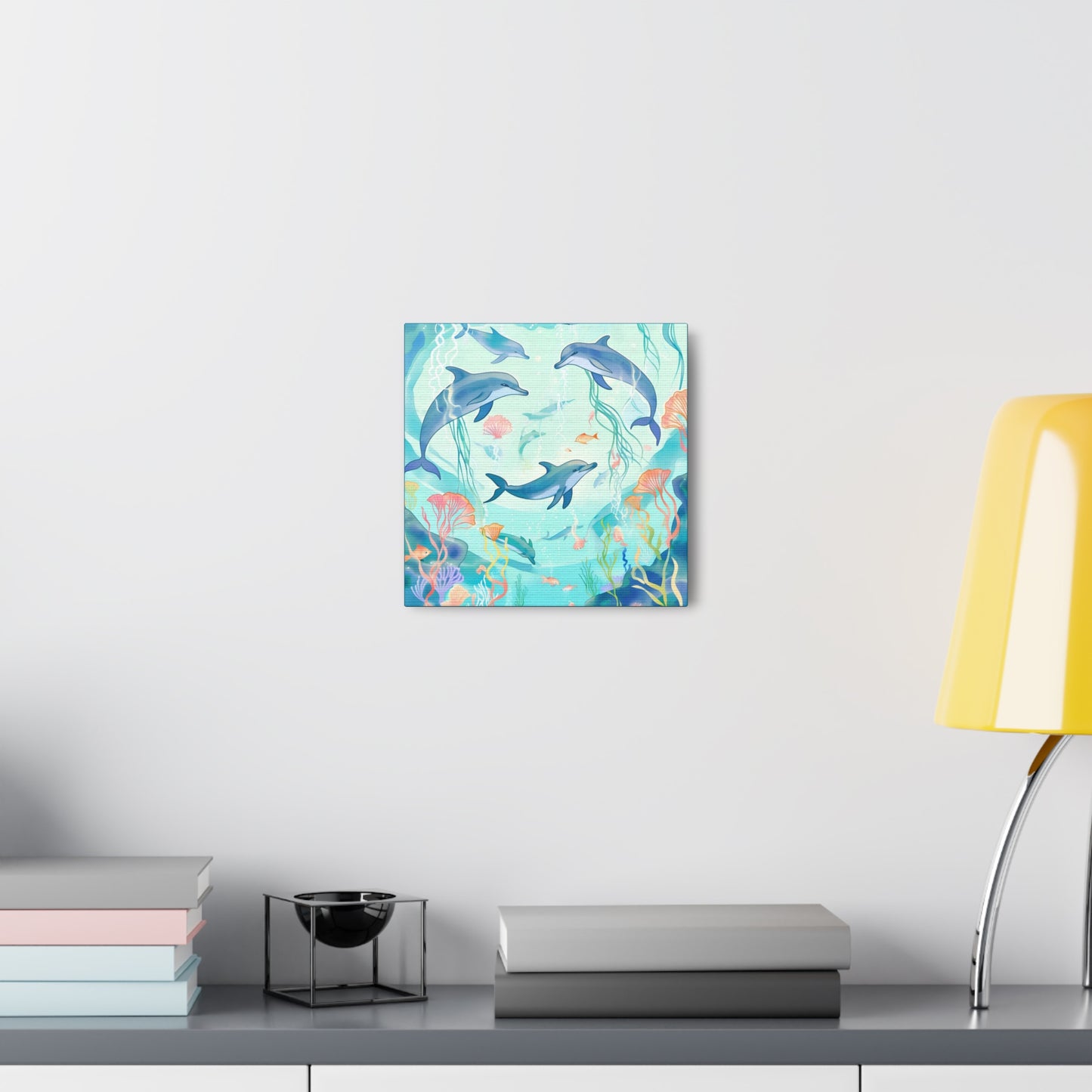 Dolphin Canvas Gallery Wrap - Ocean Art Decor for For Kids